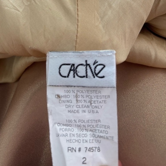 Cache Gown Vintage Dress Formal 90s Y2K Prom Gold Yellow Sleeveless Size 2 Small - Picture 4 of 17